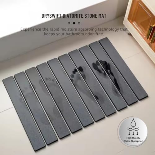 Large Stone Dish Drying Mat for Kitchen Counter – Collapsible Quick Drying Dish Mats | Versatile Dish Stone Drying Mat for Cups Dishes Bottles | Non-Slip Kitchen Sink Mat | (23″ × 15.5″) Dark Grey - color: Dark Gray