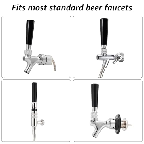 MRbrew 2 PCS Plastic Beer Tap Handle, 3/18” Beer Faucet Black Handle for Commercial Standard American Threading fit Bars, Restaurants, Home Bars, Weddings, Parties or Home Brewing Setups - size: 2 Pieces