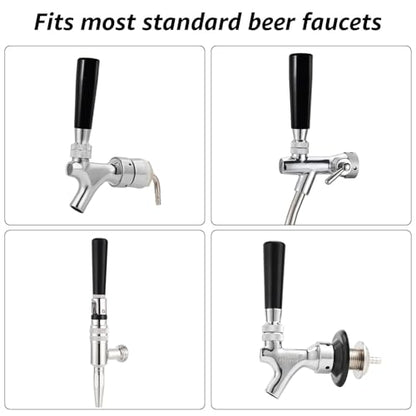 MRbrew 10 PCS Plastic Beer Tap Handle, Black Beer Faucet Handle for Commercial Standard American 3/18" Threading fit Bars, Restaurants, Home Bars, Weddings, Parties or Home Brewing Setups - size: 10 Pieces