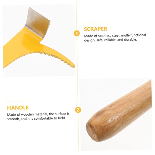 2pcs Bee Hive Scraping Tools Wooden Handle Bee Honey Cutters Beekeeping Tool