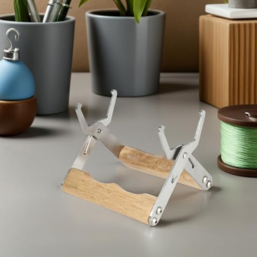 VICASKY 3pcs Bee Frame Holder Beekeeping Tools with Wooden Handle and Stainless Steel Clamp for Stable and Secure Frame Holding, Minimizing Disturbance, for Inspection and Honey Harvesting