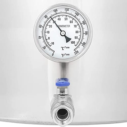 6 Sizes Stainless Steel Home Brew Kettle Pot Stock Pot - Home Brewing Supplies with Lid, Thermometer & Ball Valve Spigot for Beer Brewing,50 * 50CM (40 * 40cm) - color: 40*40cm