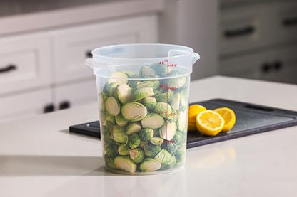 Cambro Food Storage Containers with Lids (BPA-Free) - 4 Quart - Food Grade Buckets with Lids (4 Pack) - For Dough Proofing and Brining (Translucent) - size: Pack of 2