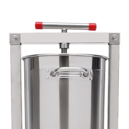 13.25L Manual Fruit and Honey Press, Stainless Steel Manual Beeswax Extractor Large Fruit Honey Presser for Beekeeping Wine Juice