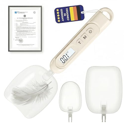 2026 Upgraded 2-In-1 Digital Measuring Spoon 【High-Precision 0.01oz/0.1g · Tested 10000+】 Baking Scale 【7-Unit】 Digital Kitchen Scale for Baking, Gram Scale for Weight Loss, Large & Small Scoop,Beige - color: Beige-New