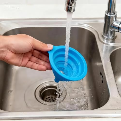 6 Pcs Funnels for Kitchen Use Filling Bottles, Silicone Funnel Small and Large, Foldable Funnel Kitchen Accessories Gadgets