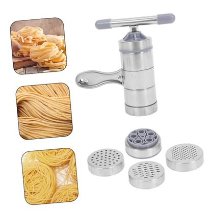 6pcs Manual Honey Extractor and Pasta Machine Set Pressing Force Includes Stainless Steel Honey Presser and Spaghetti Maker Molds for Home Use