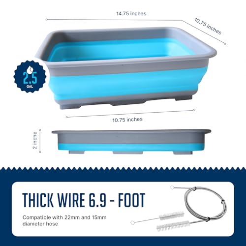 CPAP Cleaning Kit for Hose and Mask, CPAP Hose Cleaning Brush, Collapsible Wash Basin, Compatible with Standard and Slimline CPAP Tubing (Basic Basin Kit)