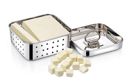 Stainless Steel Square Shape Paneer/Tofu/Cheese Maker Mould Machine Hard Presse Mold KIt For Paneer/Cheese Making (250ml) - size: Square_250ml