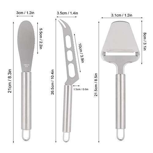 HEEPDD 3Pcs Stainless Steel Cheese Cutter Knife, Butter Scraper Kitchen Gadgets Set, Multifunctional Food Grade Kitchen Tools with Hanging Holes for Home Use