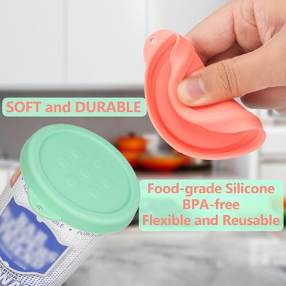 Silicone Powder Cleanser Lids Compatible with Bar Keepers Friend 12 oz & 21 oz Silicone Cover fit for Comet, Ajax Powder Cleanser to Keep Dry, 2 Packs - color: Red and Cyan