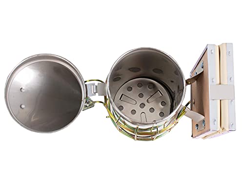 VIVO Large Stainless Steel Bee Hive Smoker, BEE-V001L | Heat Shield, Beekeeping Equipment, Tool Kit - size: Large