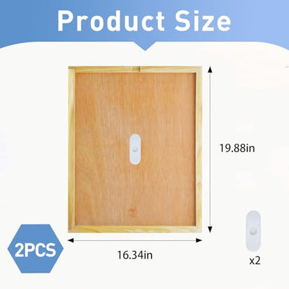 2PCS Beehive Inner Cover for 10 Frame Hive Box, Beeswax-Coated Ventilated Inner Cover, Bee Hive Screen Inner Cover, Compatible with 10 Frame,All Beginners and Professional Beekeepers (2)