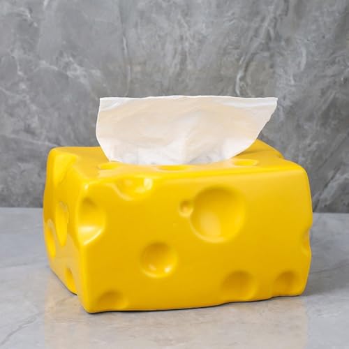 Cheese Shape Tissue Box Holder, Rectangle Napkin Organizer Toilet Paper Container Decorative Tissue Storage Organiser