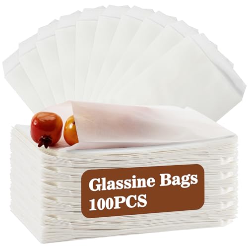 MAQIHAN 100 Glassine Wax Paper Bags - 4x6" Glassine Envelopes Wax Paper Sandwich Food French Fry Bags Individual Cookie Sleeves Cake Slices Soap Bars Packaging Treat Bags Desserts Baked Goods Wrappers - size: 4x6"