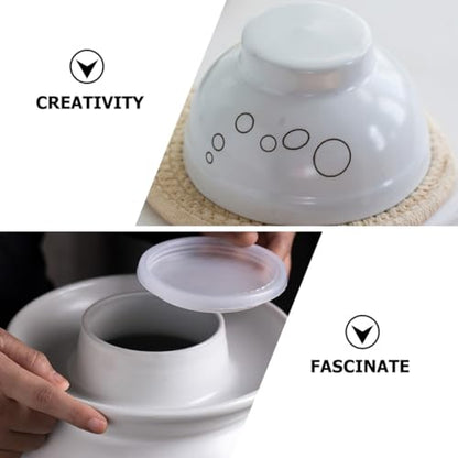 GALPADA Airtight Ceramic Kimchi Container Pickled Vegetable Fermenting Jar Sealed Porcelain Crock for Kitchen Food Storage