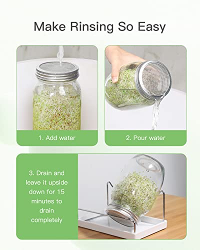12 Pack Sprouting Lids, 316 Stainless Steel Screen Lid for 86mm Wide Mouth Mason Jar, Alfalfa, Broccoli Mesh Lids (wide mouth 12 PCS) - style: wide mouth 12 PCS