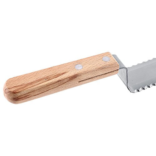 CHICIRIS Beekeeping Uncapping Knife Stainless Steel Vane Durable Honey Scraper Wooden Handle 40cm for DIY Beekeepers Home Honey Harvesting Small Scale Apiary Use