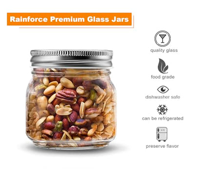 Mason Jars 8 oz 30 Pack- Small Mason Jars With Silver Lids -1/4 Quart Canning Jars| Storage Glass Jars With Lids For Jelly, Jam, Honey, Pickles - Spice Glass Jars - With 30 Chalkboard Labels - color: Silver