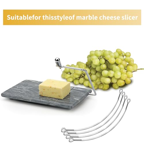 4 Pcs Cheese Slicer Wire Replacement For Marble Cheese Slicer Board,Cheese Cutter Wire for Block Cheeses Butter Cutting,Silver(Cheese cutting wire with frame) - color: silver138a