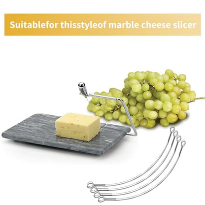 4 Pcs Cheese Slicer Wire Replacement For Marble Cheese Slicer Board,Cheese Cutter Wire for Block Cheeses Butter Cutting,Silver(Cheese cutting wire with frame) - color: silver138a