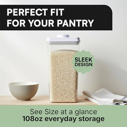 Bop Top Airtight Food Storage Containers with Lid 13.5 Cups / 108 oz | Kitchen Canister Sets | Air Tight Pantry Container | Pop Top Dry Food Storage Containers for Snacks, Sugar, Flour, Baking, Pasta - color: 108 oz