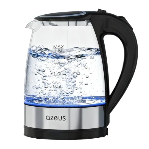 AZEUS Electric Kettle 1500W Tea Kettle, 1.8L Large Capacity with Auto Shut-Off and Boil-Dry Protection, BPA-Free - size: 1.9 Quarts