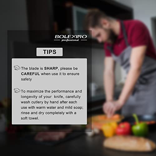8 inch Japanese High Carbon Stainless Steel Chef Knife, Professional Extra Sharp Wide Cook Knife with Non-slip Ergonomic Handle, for Kitchen Home Restaurant - color: White