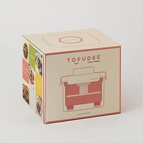 TOFUDEE Tofu Press | Food Strainer for Paneer, Cheese, & All Kinds of Tofu - Soft, Silken, Organic, Extra Firm | Enhance Cooking, Save Time, & Elevate Your Dishes - Dishwasher Safe & BPA-Free - color: Grapefruit