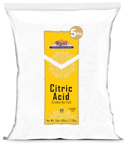 Rani Citric Acid Powder, Food Grade (Limbu Ka Ful) 80oz (5lbs) 2.27kg Bulk ~ Used for Cooking, Bath Bombs, Cleaning | Gluten Friendly | Indian Origin - size: 80 Ounce (Pack of 1)