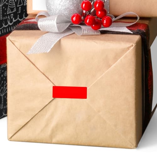 Red Rectangle Stickers 2 x 1 Inch Color Coding Labels Vinyl Roll Self-Adhesive Waterproof Removable 500 PCS - color: Red