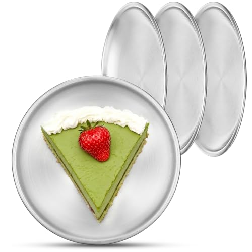 Stainless Steel Plates, 4 Pack 5.5 inch Mini 201 Metal Food Serving Plate Set, Reusable Snack Eating Dishes Round Shatterproof Silver Brushed Finish Dishes for BBQ Dinner Oven Dishwasher Safe - size: 5.5"