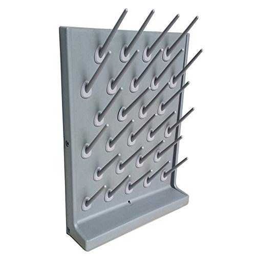 Lab Supply Drying Rack Pegboard Bench-top/Wall-Mount Laboratory Glassware Detachable Pegs Lab Drying Draining Rack Cleaning Equipment (27 Pegs, Grey) - color: Gray, size: 27 Pegs