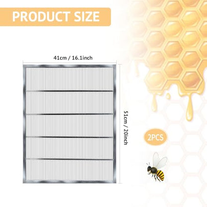 Metal Queen Excluder for 10 Frame Beehive,20.08 X 16.14 Inch Beehive Queen Excluder 10 Frame,Queen Excluder for 10 Frame Hive,Queen bee excluder 10 Frame,Beekeeping Tools (2)