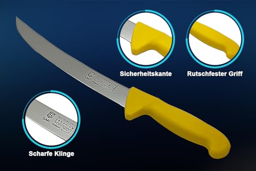 SMI Breaking Knife - 10 inch German Butcher Knife for Meat Cutting, Professional Solingen Quality