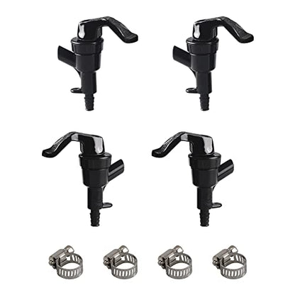 PERA 4 Pack Black Plastic Beer Dispensing Faucet Picnic Tap, Polished, 1/4" Barb Hose Connection, Up to 20 PSI Serving Pressure, 4 Pieces Homebrew Kit