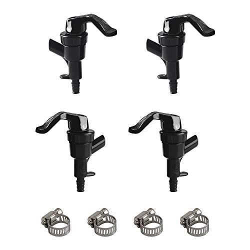 PERA 4 Pack Black Plastic Beer Dispensing Faucet Picnic Tap, Polished, 1/4" Barb Hose Connection, Up to 20 PSI Serving Pressure, 4 Pieces Homebrew Kit