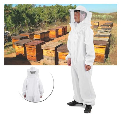 Beekeeping Clothes Beekeeper Protective Suit Breathable Bee Keeping Full Body Suit Beekeeping Protective Equipment(L) - color: L