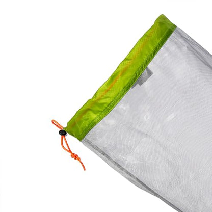 Camping Mesh Bag, Mesh Stuff Sack Light weight Nylon Mesh Drawstring Storage Bag for Travelling Hiking Camping Stuff Storage(L)