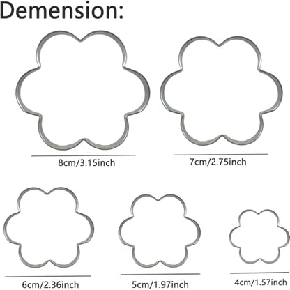 Flower Cookie Cutter, Pack of 5… - style: C-Flower