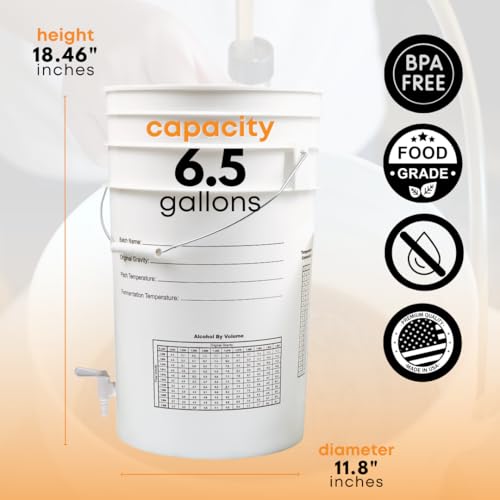 FastTrack Fermentation Bucket with Spigot | Home Brewing Wine Fermenter with Spigot | 100% Food Grade-BPA Free Fermenting Bucket for your Beer, Wine, Mead, Cider, or any other Fermented Beverage