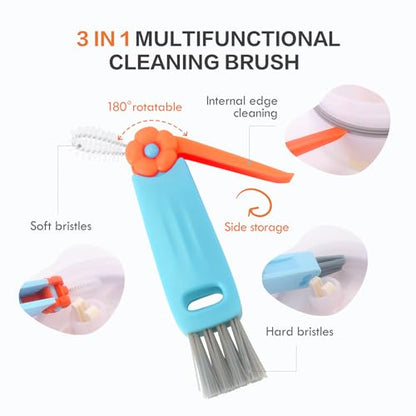 3 Pack Cleaner Brush Kit for Stanley, Bottle Cleaner Brush Set with Straw Brush Cleaner and Cup Lid Cleaning Brush for Stanley Cup, Tumbler Cups, Drinking Glass (Blue) - color: Blue