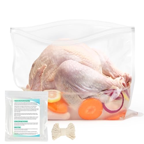 Large Brining Bags for Turkey | 26"×22" | Holds up to 35lbs | Double Zippers Seal | Heavy Duty Brine bags Thickened for Turkey & Meat | Thanksgiving & Holiday Feast Essential | 2 Pack - size: 2 Pack