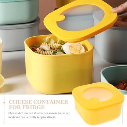 Unomor Cheese Storage Container for Fridge PP and Rubber Cheese Slice Holder for Keeping Fresh Butter and Cheese Multi-purpose Refrigerator Accessory