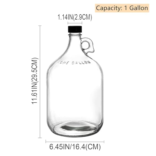 1 Gallon Transparent,Glass Jar with Lid Canning Jars for Kombucha, Fermentation, and Wine Brewing - color: 1 Gallon Transparent