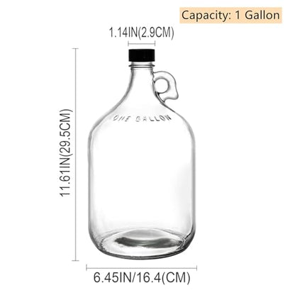 1 Gallon Transparent,Glass Jar with Lid Canning Jars for Kombucha, Fermentation, and Wine Brewing - color: 1 Gallon Transparent