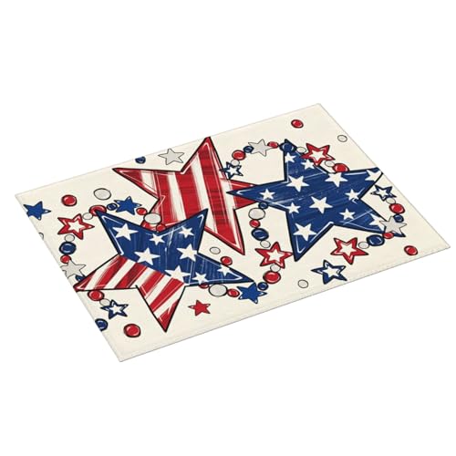 American Flag Stars And Stripes Microfiber Dish Drying Mat 18x24 Inch - Absorbent Non-Slip & Quick Dry Kitchen Counter Dish Drainer Pad, Rustic Farmhouse Style - color: American Flag Stars And Stripes