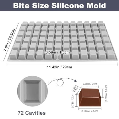 Square Ice Cube Silicone Molds for ice,Candy,72 Cavities | Mini Square Ice Cube Mold Tray, Mini Silicone Chocolate Molds, For Candy, Gummy, Jelly, Jello, Pet Treats, Snacks - color: 72 Cavity Square-Terrace Mold