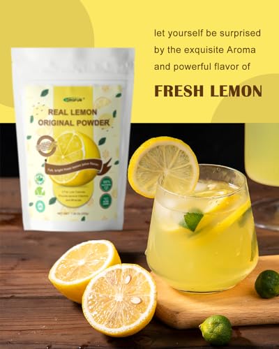 ORGFUN Original Lemon Powder, Freeze Dried Lemon Juice Powder, Great for Beverages, Smoothies, Baking 7.06 Oz - color: Lemon 7.06 Ounce