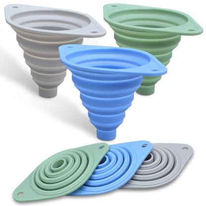 6-piece Kitchen Funnel Set, 2026 new Food Funnel Silicone Foldable Kitchen Funnel, Upgraded Kitchen Bottle Funnel, Kitchen Utensil (3 Pack) - color: 3 Pack
